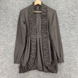 Madison Michelle Cardigan Women S Small Gray Knit Open Front Long Sleeve Rayon